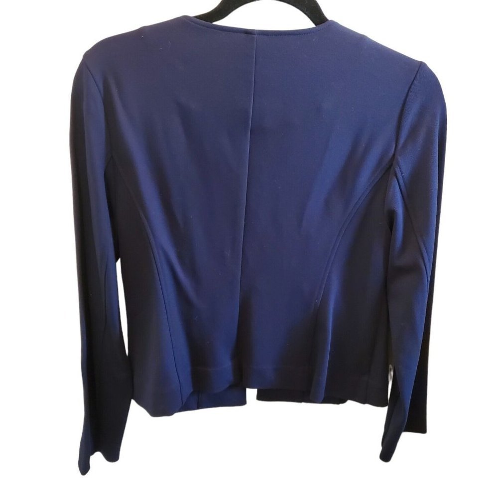 Womens Navy Blue Military Style Jacketā Twill Stretchy Lightweight Medium Petite - Picture 2 of 8